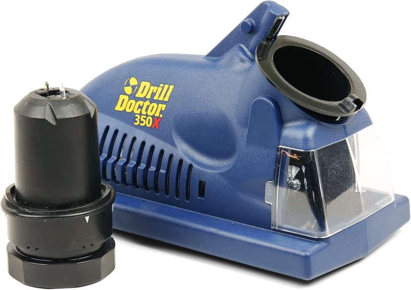 Drill Doctor DD350X Drill Bit Sharpener - 3/32" to 1/2" - Electric Sharpener - High Speed & Portable - for Steel, Masonry, Carbide & Tin-Coated Bits