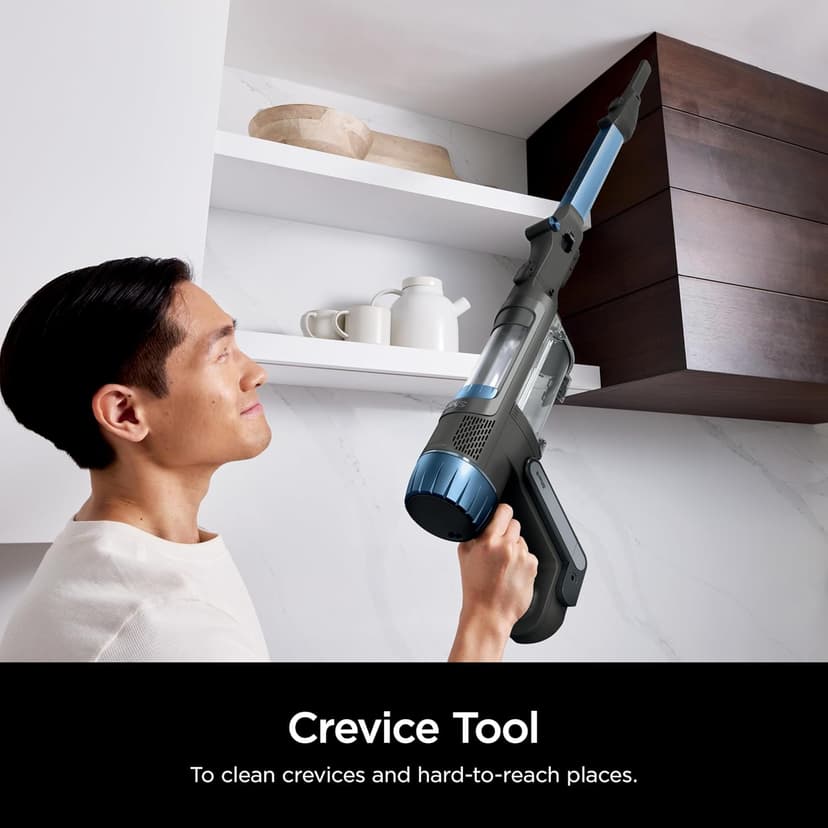 Shark PowerDetect Cordless Stick Vacuum, Powerful Suction, HEPA Filtration, Carpet & Hard Floor, Portable, Stick Vacuum for Pet Hair, Java Ice Blue, IP1255