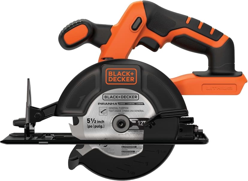 BLACK+DECKER 20V 5-1/2" Cordless Circular Saw, Bare Tool Only (BDCCS20B)