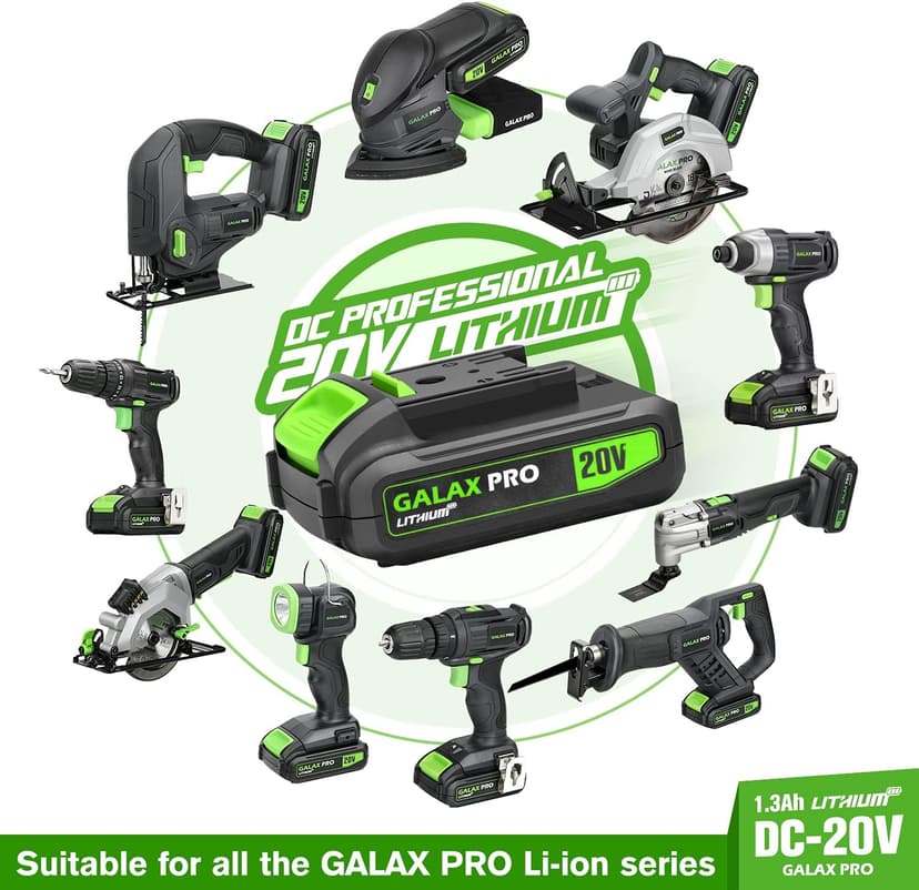 GALAX PRO Cordless Reciprocating Saw with 20V 2.0Ah battery, 0-3000RPM Variable Speed Power Reciprocating Saws with 7/8" Stroke Length,5pcs Zallsaw Blade for thin wooden board, soft metal Cutting