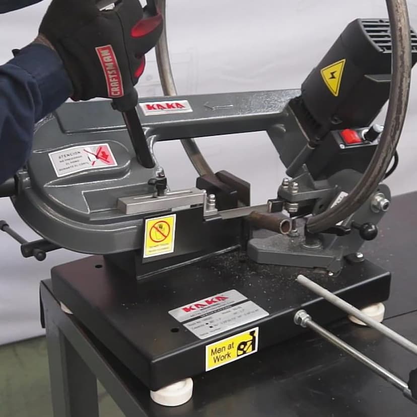 ​KAKA Industrial Benchtop Metal Cutting Band Saw 1000W, 40-88MPM Blade Speed, 0°-45° Adjustable Table, 3.3"x4.1" Cutting Capacity BS-85 for Metal/Wood/Plastic -110V