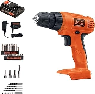 BLACK+DECKER 20V MAX POWERCONNECT Power Drill Cordless Drill Driver Electric Screwdriver with 30 Piece Bit Set and Drivers Kit, Battery and Charger Included (LD120VA)