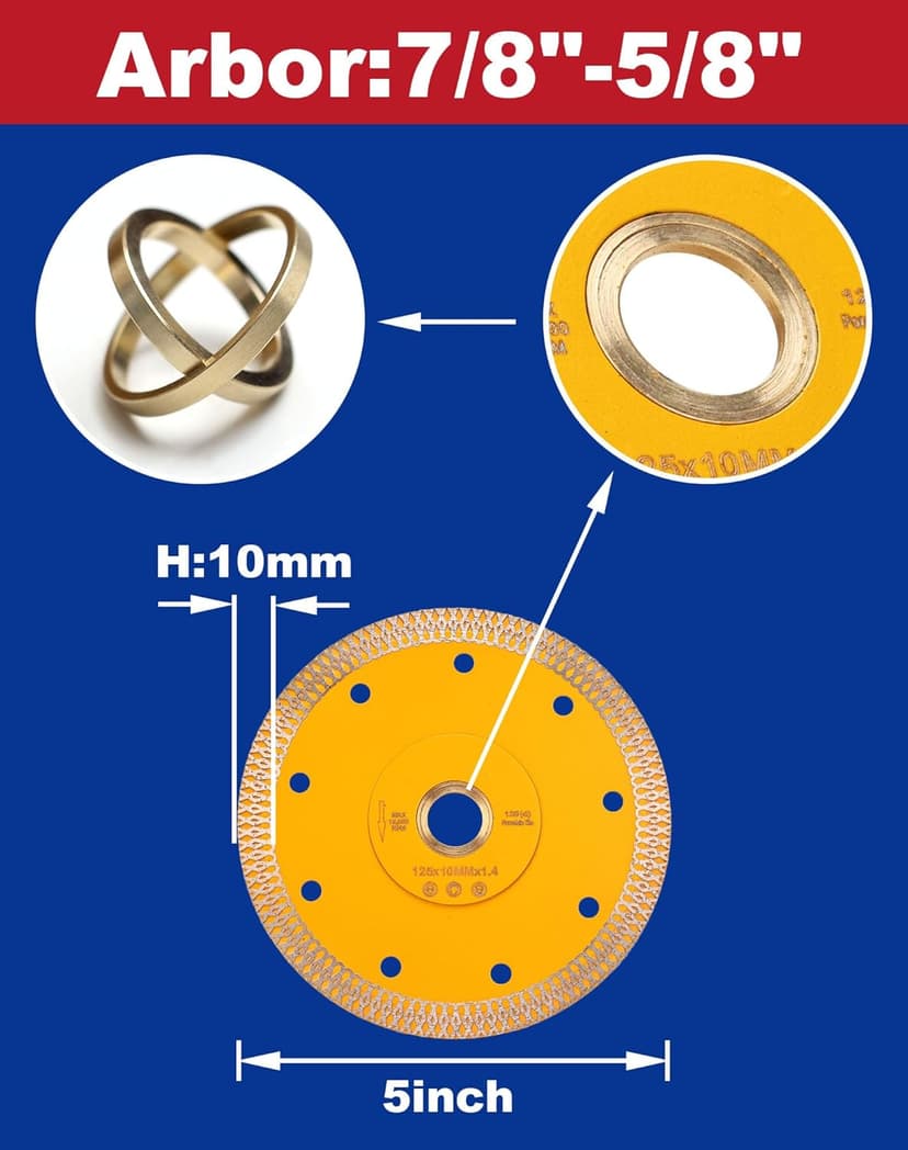 Diamond Saw Blade Porcelain Cutting Blade for Cutting Granite Marbles Tiles (5)