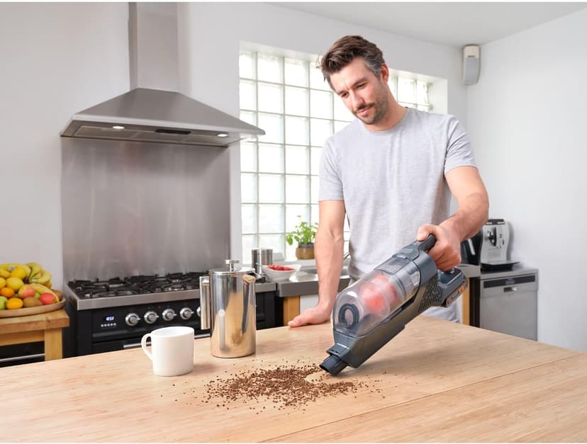 BLACK+DECKER POWERSERIES+ 20V MAX Cordless Vacuum Cleaner, Stick Vacuum Rechargeable with LED Floor Lights, Anti-Tangle Lightweight, Removable Battery (BHFEA18D1)