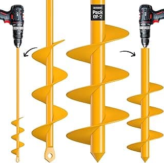 Garden Auger Drill Bit for Planting - Pack of (2) - 1.6”x16.5” & 3.5”x16” – Garden Spiral Hole Digging for Planting, Bulbs, Bedding Plants & More - Compatible with 3/8 Inch Hex Drive