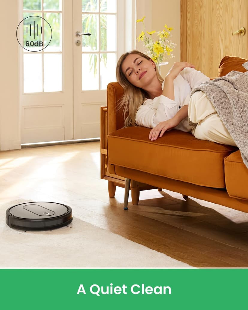 T6 Robot Vacuum, 100 Mins Runtime, Slim, Quiet, Automatic Robotic Vacuum Cleaner, Self-Charging, Schedule Setting, Remote/App/Voice Control, Ideal for Hard Floor and Low Pile Carpet