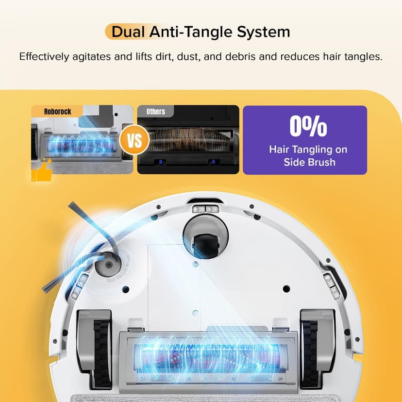 roborock Q7 M5 Robot Vacuum and Mop Combo, 10,000Pa HyperForce Suction, Robotic Vacuum Cleaner, Dual Anti-Tangle System, APP-Controlled Mopping, LiDAR Navigation, for Pet Hair and Carpet, White