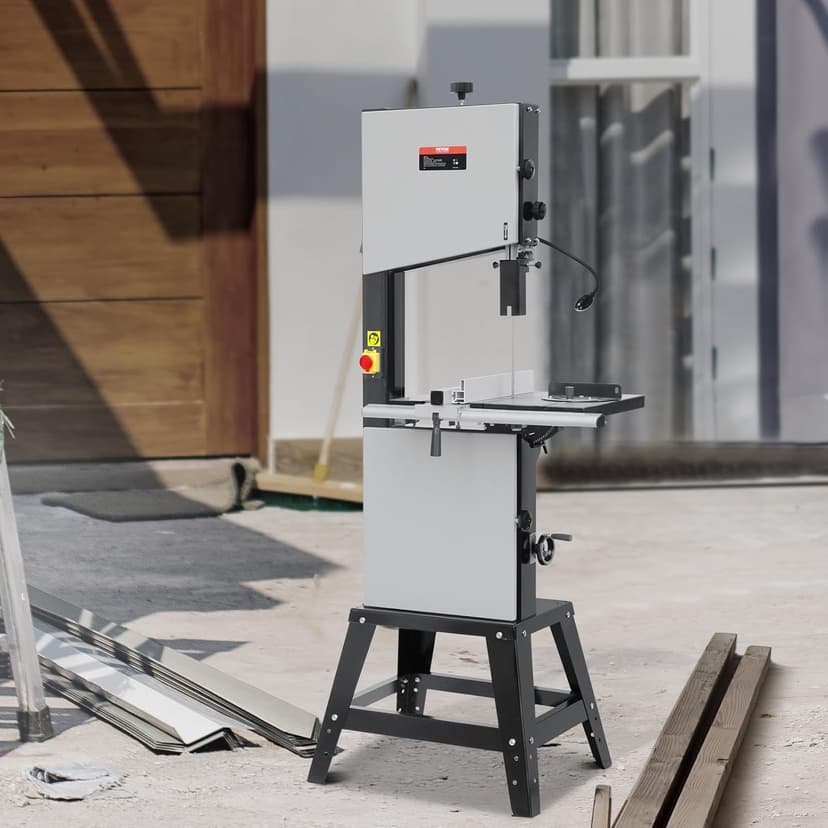 VEVOR Band Saw, 13.39-Inch, Benchtop Bandsaw with Stand, 440-846 RPM Continuously Viable Speed, 1100W 1-1/2HP, 110V, Optimized Work Light, and Miter Gauge, for Woodworking Aluminum Wood Metal Copper