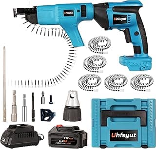 21V Cordless Drywall Screw Gun and Electric Screwdriver - 2-in-1 Self-Feeding Screwdriver, Includes Storage Toolbox and 4.0Ah Battery, Perfect for DIY and Professional Use (One battery set)