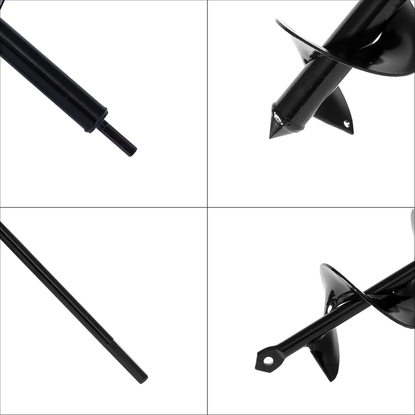 VASGOR Set of 4 (1.6x9, 2.4x12, 3.2x16, 4x16) Auger Drill Bit for Planting - Easy Planter Garden Auger - Bulb & Bedding Plant Augers - Posthole Digger for 3/8” Hex Drive Drill