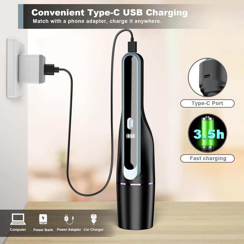 Handheld Vacuum Cordless - Car Vacuum with Brushless Motor & 14000Pa Powerful Suction, 1.2lbs Lightweight, LED Light, Slim Mini Vacuum Cleaner for Car Home Office Pet
