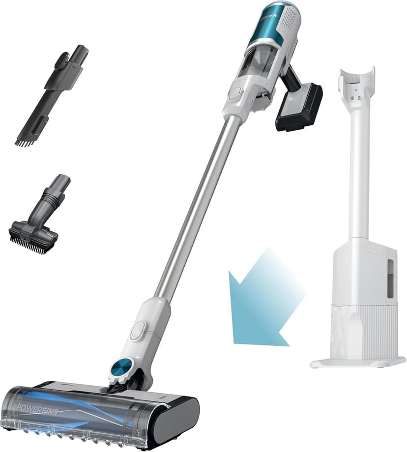 Shark Clean & Empty Cordless Stick Vacuum – Lightweight Cordless Vacuum with HEPA Filter, Portable, Rechargeable, Auto-Empty System, Stick Vacuum for Pet Hair, Carpets & Hardfloor, White, BU3521