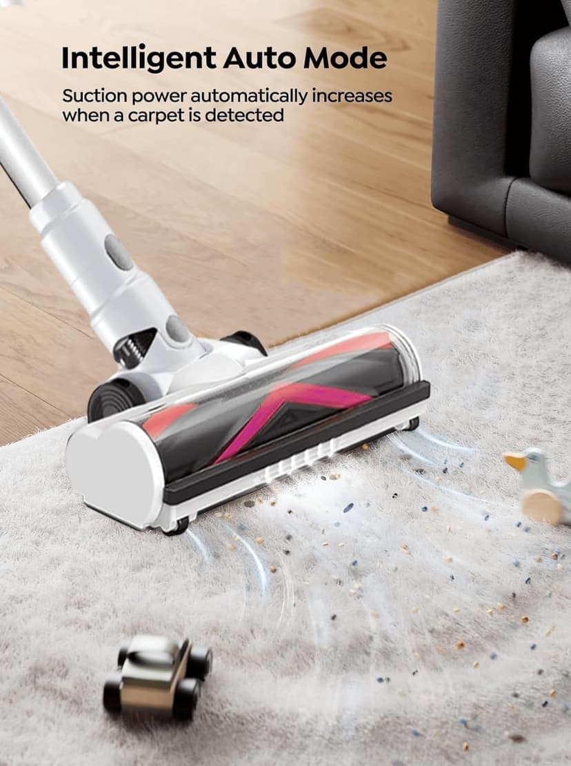 Cordless Vacuum Cleaner, 600W 55Kpa 70Mins Stick Vacuum Cleaners for Home, AUTO Dust Detection/LED Touch Display, Rechargeable Wall Mount, Wireless Handheld Vacuum for Pet Hair/Carpet/Hard Floor