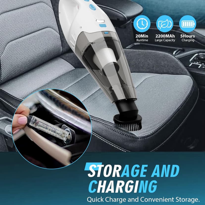 Handheld Vacuum Cordless,Car Hand Cordless Rechargeable,Dust Busters Cordless Rechargeable with LED Light/Multi Accessories,1.6lbs Car Mini Portable Vacuum Cleaner for Home Office Car Pet