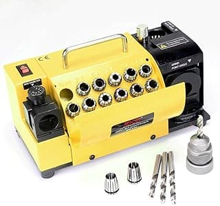 MRCM Drill Bits Sharpener,3mm -15mm Drill bit Grinding Machine MR-13A, 95° to 135° Point Angle Re-Sharpener, Portable Bits Sharpening Machine with 13 Collets，All-Metal Housing