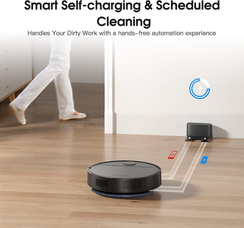Robot Vacuum and Mop Combo with 4000Pa Suction, APP/Voice/Remote Control, Robotic Vacuums with Personalized Adjustment Setting, Self-Charging, Obstacle Avoidance, Smart Home Robot Aspiradora
