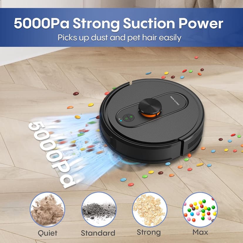 Robot Vacuum and Mop Combo,Robotic Vacuum Self Emptying,Home Mapping, Schedule,No-Go Zones,Wi-Fi/App/Alexa,Perfect for Pet, Hard Floors, Carpet