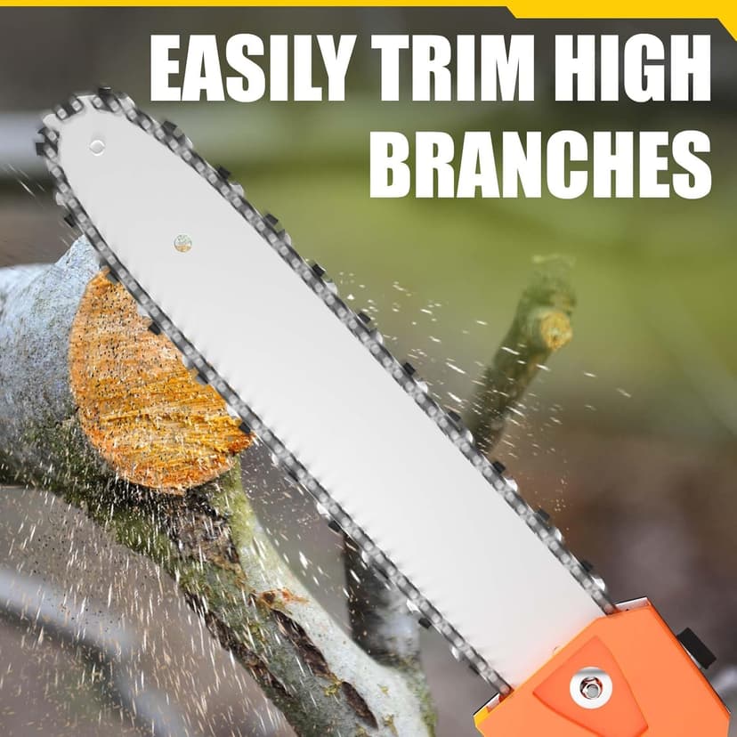 Gas Powered Pole Saw, 48cc 2-Cycle Gas Pole Saws for Tree Trimming with 11.5in Cutting Bar,16-FT Height Reachable Cordless Extension Chainsaw for Tree Trimming Bush Pruning Branch Cutting