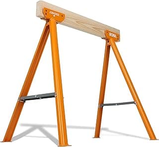 BORA Jobhorse Saw Horses 2 Pack of Leg Brackets (Builds 1 Saw Horse) - 1000 lb Capacity Heavy Duty Steel Saw Horse Brackets 2x4 - Stable on Any Terrain for Quick Setup Woodworking & DIY Tools PM-3310