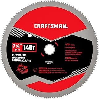 CRAFTSMAN 7-1/4 Inch 140 Tooth Fine Finish Carbon Circular Saw Blade for Plywood, OSB, and Plastic (CMAS2725140)