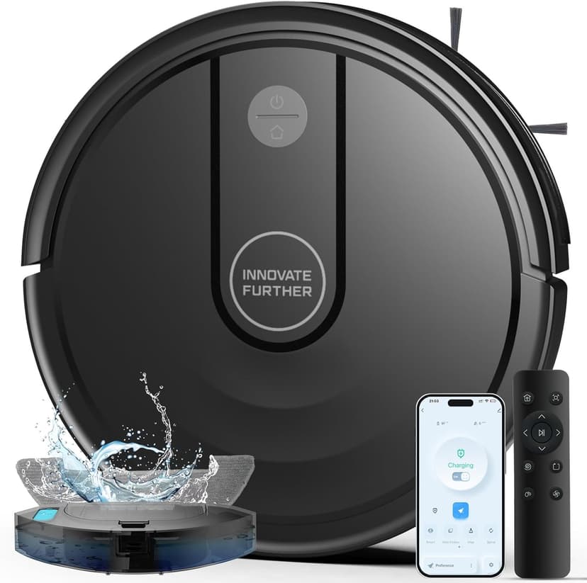 Robotic Vacuum Cleaner : 3-in-1 Robot Vacuum and Mop Combo, 4000Pa Suction, 2.87" Slim Robot Vacuum for Under Furniture, Beds, Smart Navigation, App Alexa Control for Hard Floors & Low-Pile Rugs