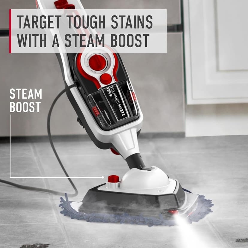 Hoover Steam Complete Pet Steam Mop, Hard Floor Cleaner Machine, 10-in-1 Multipurpose Cleaner Machine, Removable Handheld Steamer, Ideal for Hardwood, Vinyl, Tile, Grout and More