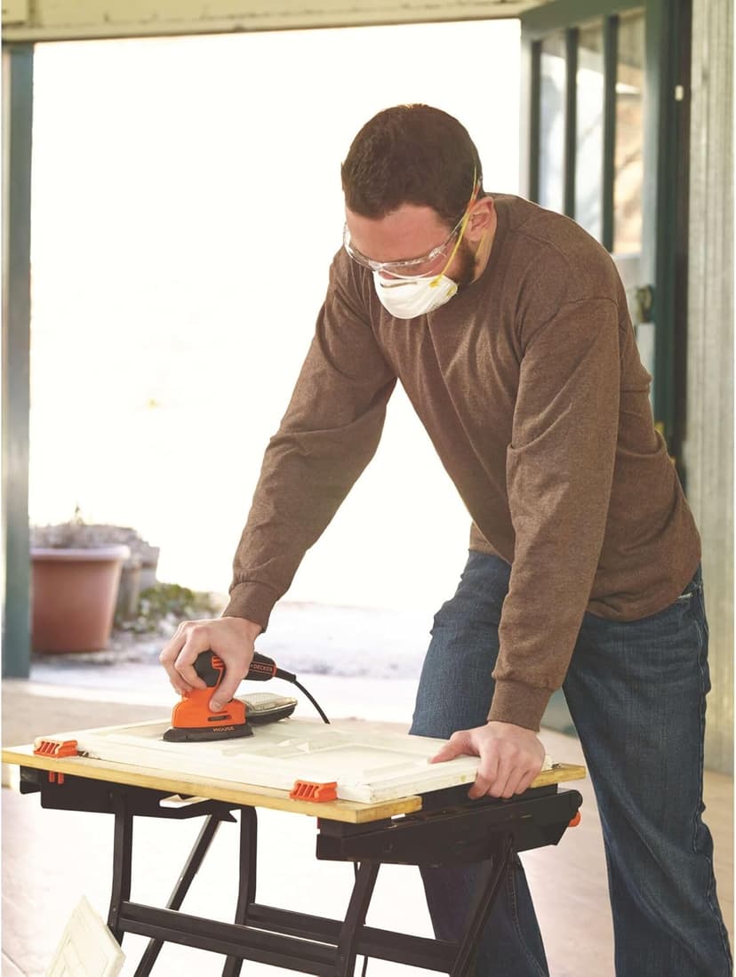 BLACK+DECKER Detail Sander, 1.2 Amp, 16,000 OPM, Compact Design, 3-Position Grip for Comfort, Includes Dust Collector, Corded (BDEMS600)