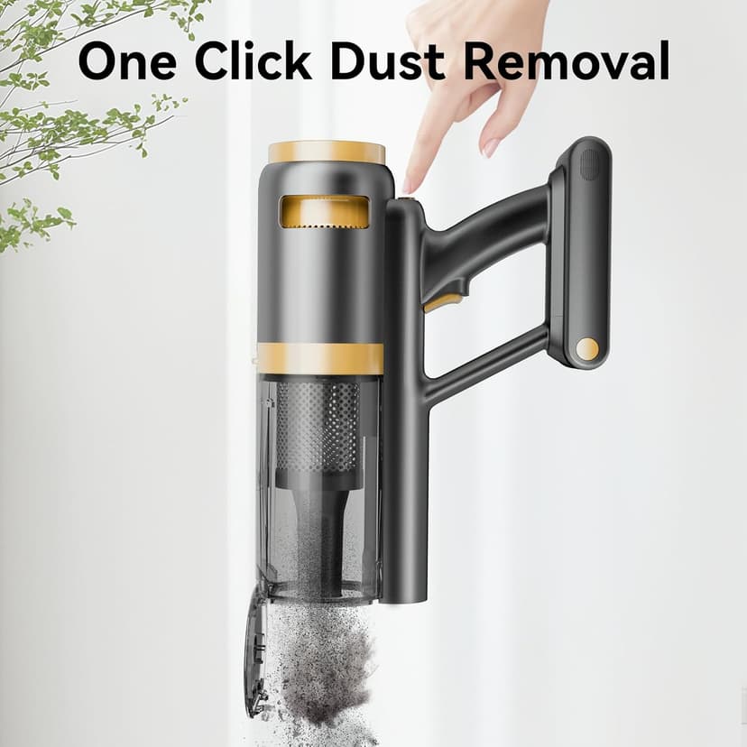 E.LUO Cordless Vacuum Cleaner 350W/≥24KPA Powerful Stick Vacuum with Led Screen Max 60 Mins Runtime Vacuum Cleaner with Rechargeable 2500 mAh Battery for Home Hard Floor Carpet Car Pet
