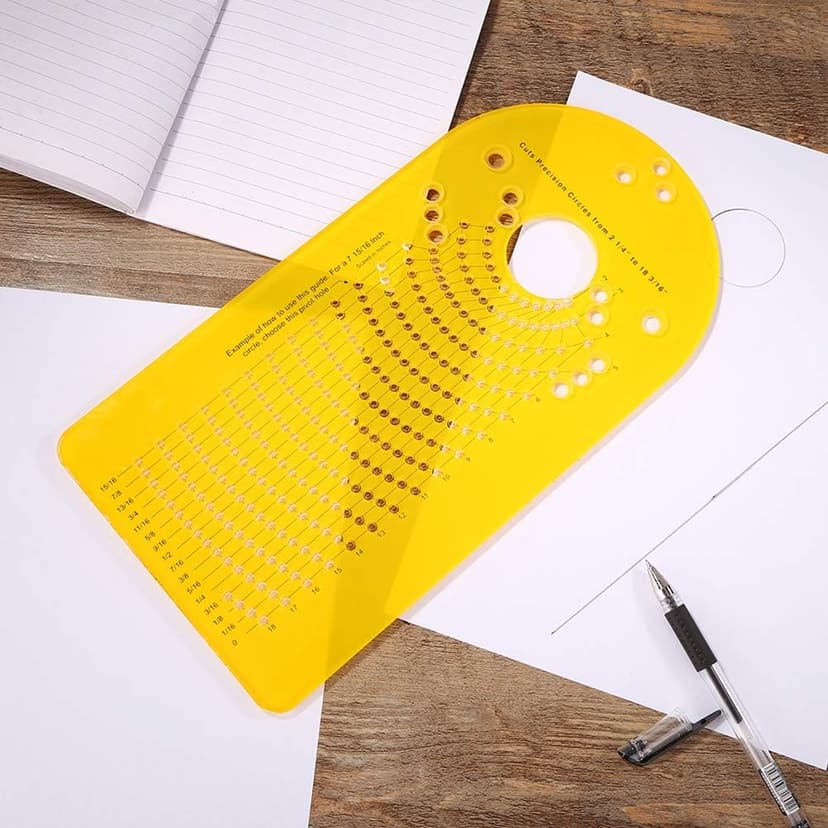 KASCLINO Circle Cutting Jig for Plunge Router, High Accuracy Groove Milling Circle Cutting Jig for Making Speaker Cutouts Cut Circles for Woodworking Tool(Yellow)