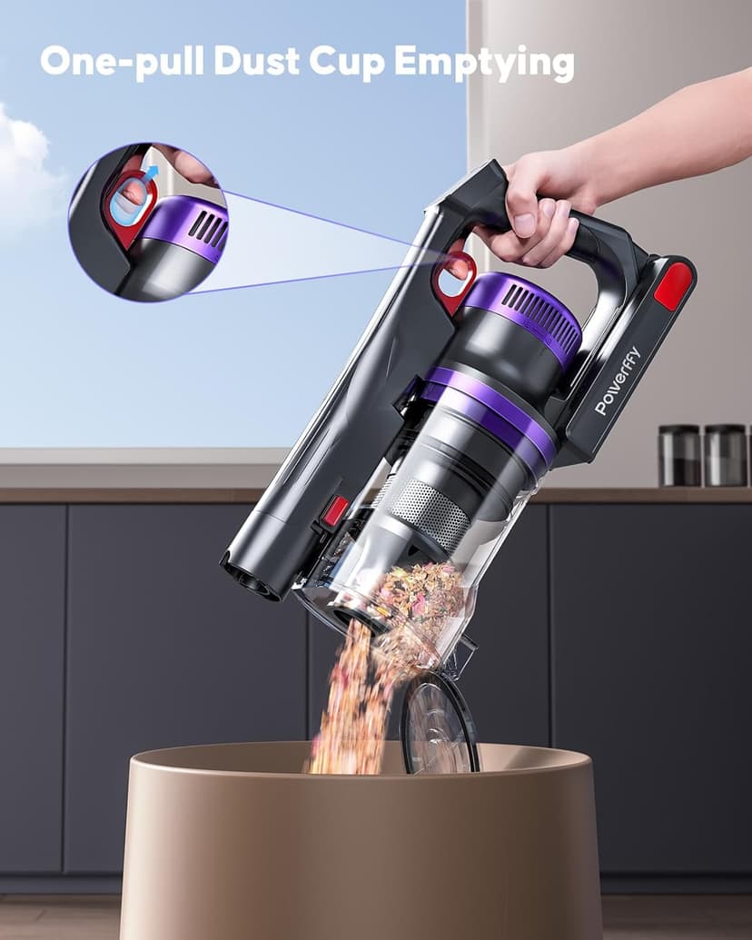 Cordless Vacuum Cleaner, 550W 45KPA 60Mins Vacuum Cleaners for Home, Anti-tangle Stick Vacuum with Rechargeable Battery, Build-in Aromatherapy, Handheld Vacuum Cleaner for Pet Hair/Carpets/Hard Floors