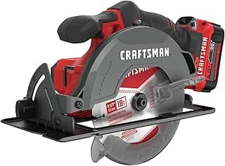 CRAFTSMAN V20 Cordless Circular Saw Kit, 6-1/2 inch, Battery and Charger Included (CMCS500M1)