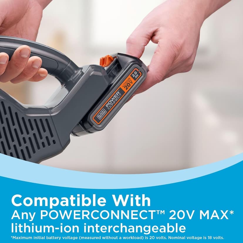 BLACK+DECKER POWERSERIES+ 20V MAX Cordless Vacuum Cleaner, Stick Vacuum Rechargeable with LED Floor Lights, Anti-Tangle Lightweight, Removable Battery (BHFEA18D1)