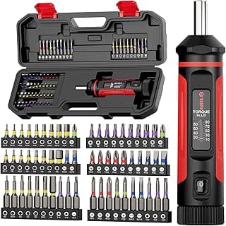 VANPO Torque Screwdriver, 10-90In-lb Torque Screw Driver Wrench Driver Set, 1/4” Drive Inch Pounds Torque Wrench Screwdriver with 60 S2 Bits for Maintenance, Tools, DIY, Bike Repairing and Mounting