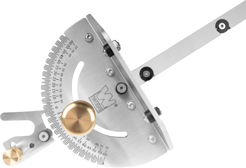WEN Steel and Brass Premium Miter Gauge, 27 Angle Stops for Table Saws, Router Tables, Band Saws, and Woodworking Tools (WA1401)