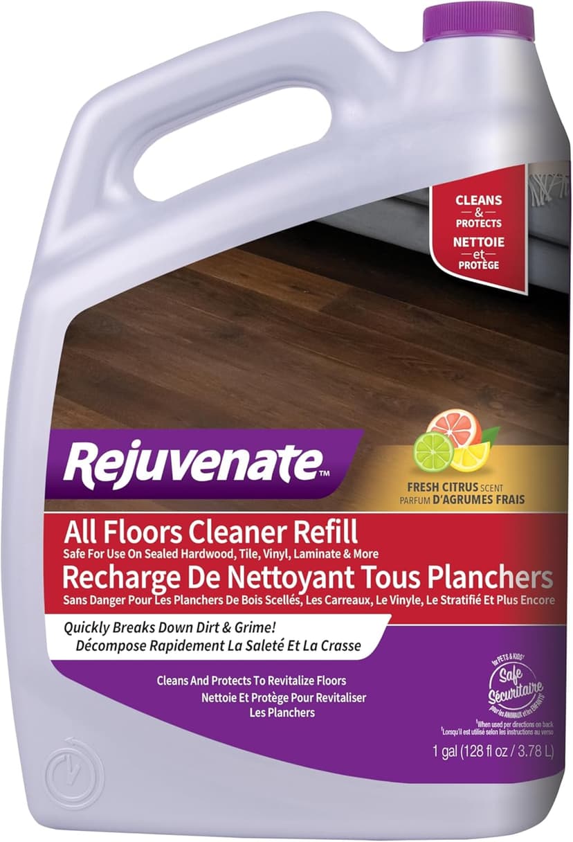 Rejuvenate All Floors Cleaner Refill, 1 Gallon, Breaks Down Dirt and Grime, Cleans and Protects Floors Throughout Your Home, Including Sealed Hardwood, Tile, Vinyl, Laminate and More