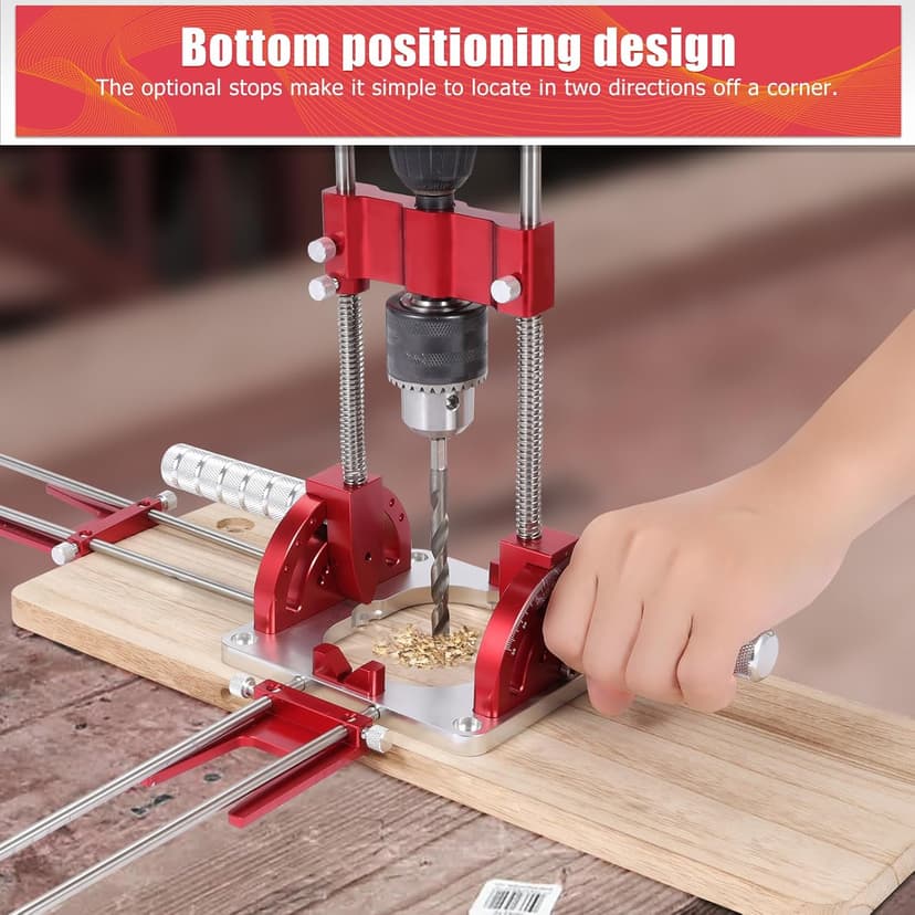 Portable Drill Guide, Multi Angle Drill Guide for Straight Holes,Adjustable Angle 0° to 60°, Heavy-Duty Self-Centering Base,Precision Drilling Jig with Chuck & Key,Chuck Clamping Range for 1/16-1/2"