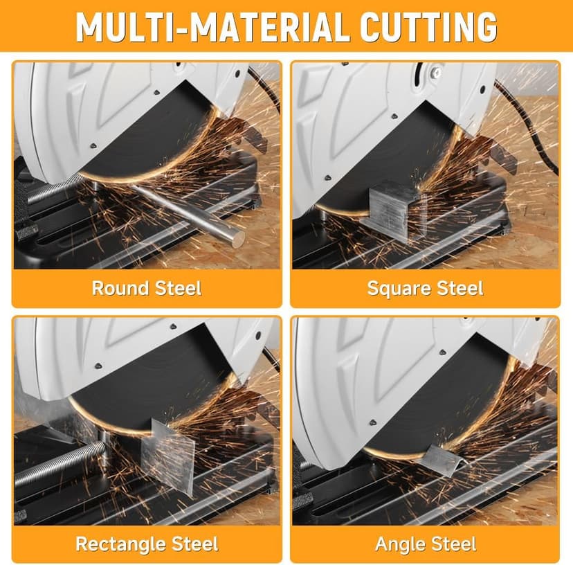 Hoteche 14-Inch Metal Cutting Chop Saw 2600W Heavy-Duty Electric Cut Off Machine with Saw Blade