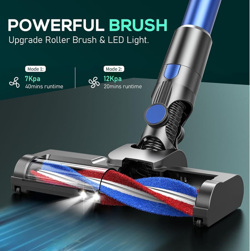 Vacuum Cleaner for Home, Cordless Vacuum Cleaner with 80000 RPM High-Speed Brushless Motor, Max 40 Mins Runtime, 5 Stages High Efficiency Filtration Vacuum for Hard Floors