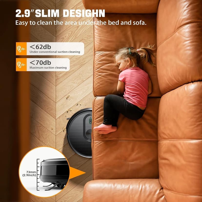 Robot Vacuum and Mop Combo, 2 in 1 Vacuuming & Mopping Robot with Schedule, App/Bluetooth/Voice, 3200Pa Max Suction, Self-Charging Robot Vacuum Cleaner, Slim, Ideal for Pet Hair, Hard Floor, Carpet