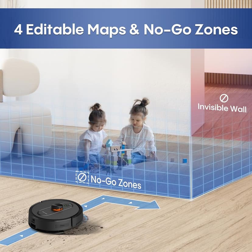 Robot Vacuum and Mop Combo,Robotic Vacuum Self Emptying,Home Mapping, Schedule,No-Go Zones,Wi-Fi/App/Alexa,Perfect for Pet, Hard Floors, Carpet