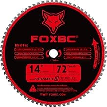 FOXBC 14 Inch Metal Steel Cutting Saw Blade 72 Tooth for Evolution 14 Inch Chop Saw and Other, Cermet Carbide Up to 5X Longer Life