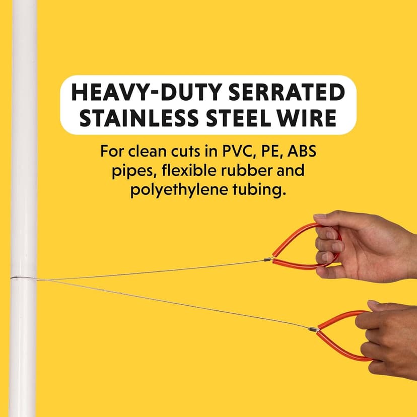 General Tools PVC Pipe Cable Saw #858-24-Inch - Serrated and Cuts PVC, PE, and ABS Pipes - Hand Tools, Orange, Silver