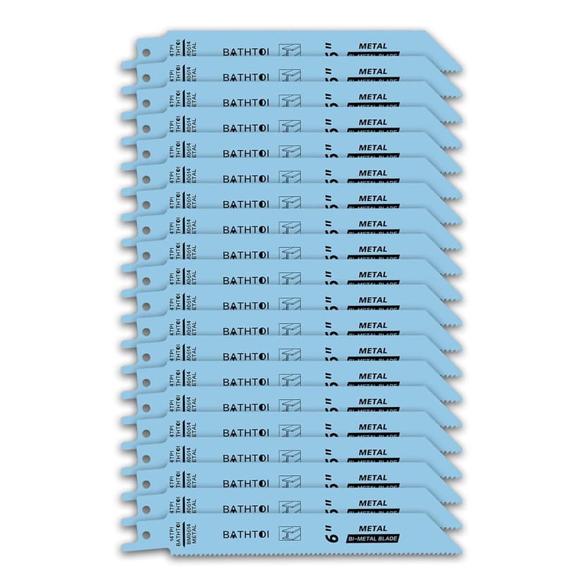 20 Pack 6 Inch 14 Tpi Reciprocating Saw Blades for Sheet Metal, Pipes, PVC Plastic, Profiles Cutting, Bi-Metal Sawzall Blades with 8% Cobalt for Longer Life and Faster Cutting Speed