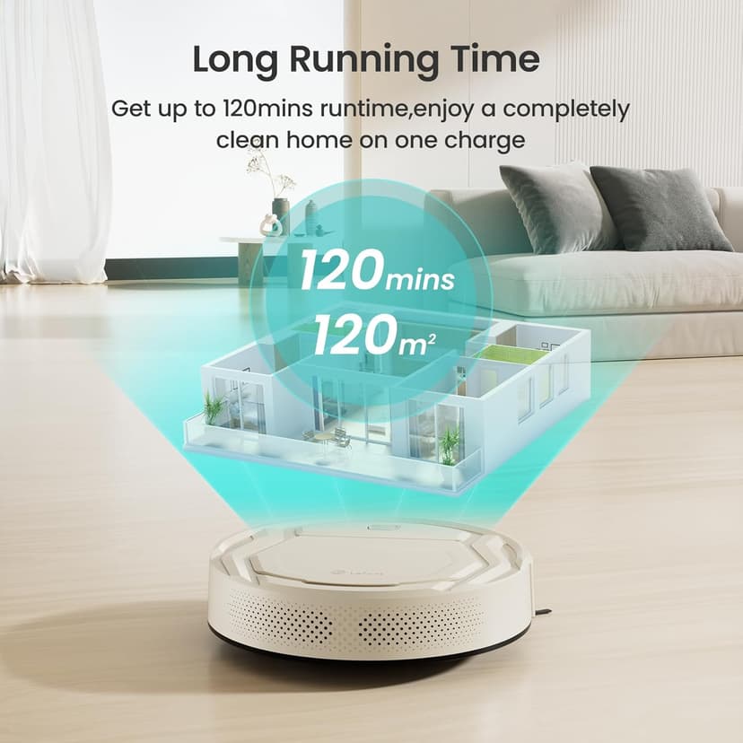 Lefant Robot Vacuum M210 Pro, Slim,Powerful Suction,120 Mins Runtime, Self-Charging Robotic Vacuum Cleaner, APP/Voice/WiFi/Alexa Control, Ideal for Pet Hair,Low-Pile Carpet, Hard Floor