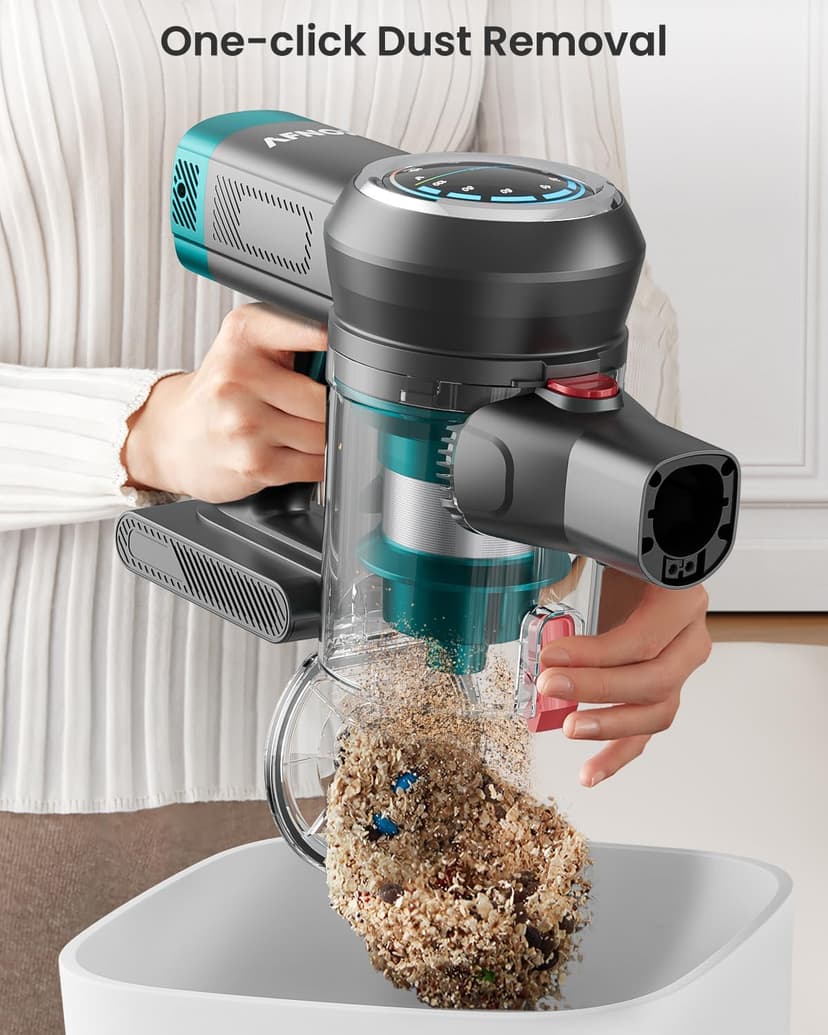 Cordless Vacuum Cleaner, 550W/45Kpa/65Mins Vacuum Cleaners for Home, Self-Standing Stick Vacuum with LED Display, Rechargeable Cordless Vacuum, Lightweight for Carpet, Pet Hair, Hardwood Floor