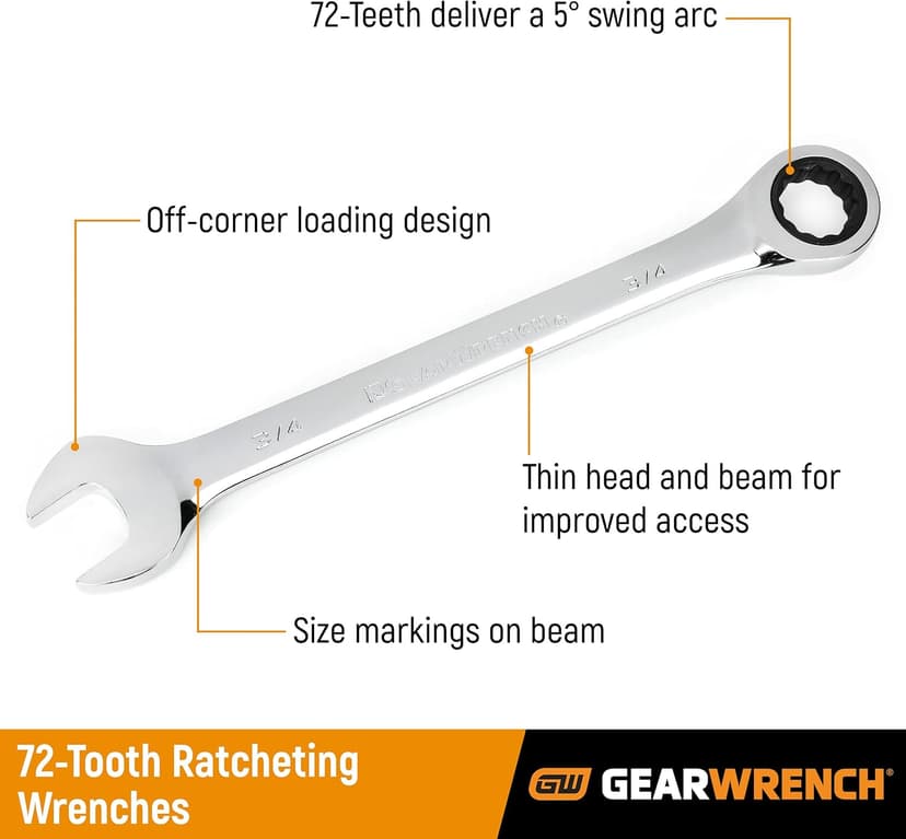 GEARWRENCH Ratcheting Combination Wrench 11/16", 12 Point - 9022