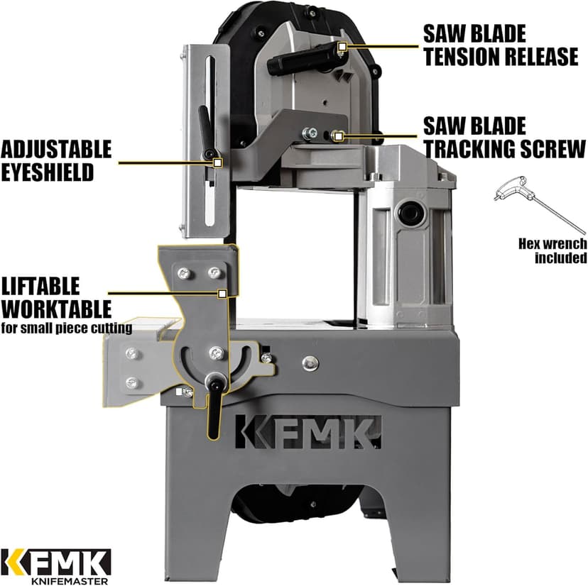 10A Variable Speed Metal Band Saw with Large Workbench, 5" Cutting Capacity, Adjustable Speed 137-472 FPM, BandSaw Perfect for Metalworking, Knife Cutting