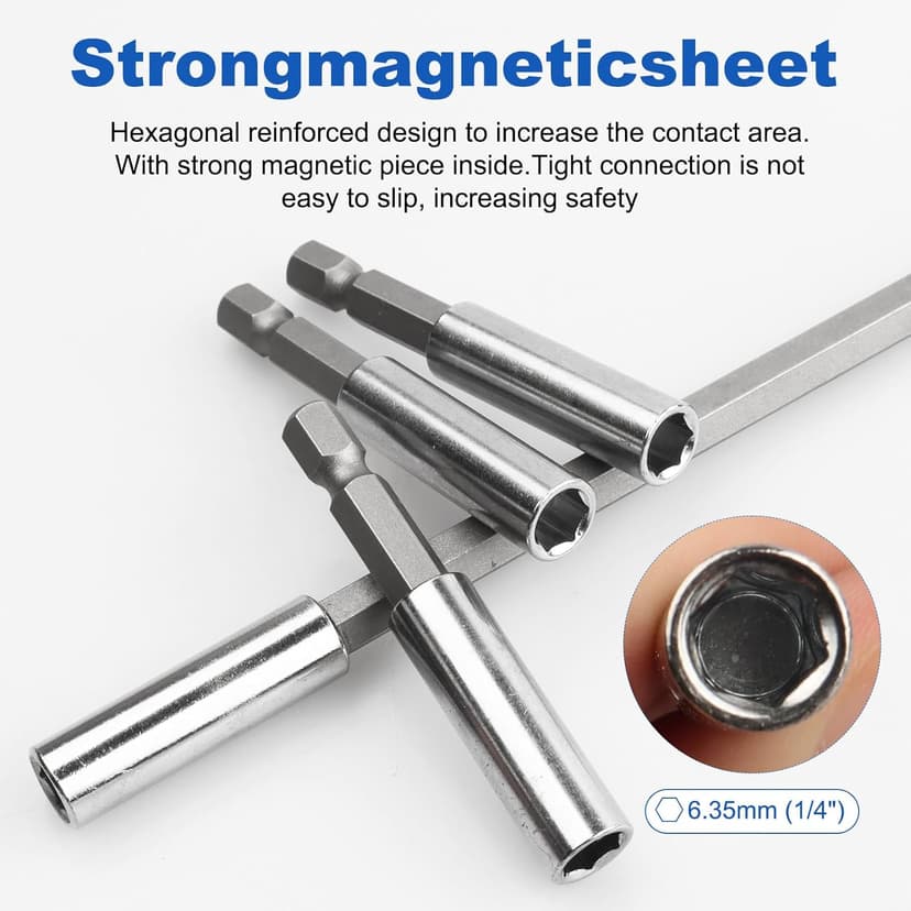 Rocaris 10 Pack Magnetic Extension Socket Drill Bit Holder 1/4" Hex Power Tools