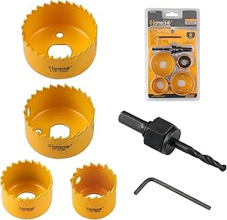 Hoteche 6-Piece Hole Saw Set - Versatile Hole Cutter Kit for Wood, Plastic, and Fiberboard - Clean, Accurate Cuts with Arbor Hole Drill - Compatible with Hand Drills, Drill Presses, and Rotary Tools