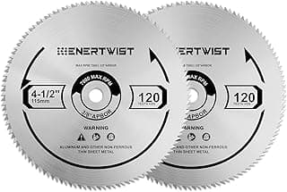 ENERTWIST 4-1/2 Inch 120T Circular Saw Blade 3/8 Inch (9.5mm) Arbor, Pack of 2-Pieces for Plywood, OSB, Paneling and Vinyl Siding Fast and Smooth Cutting Saw Blade